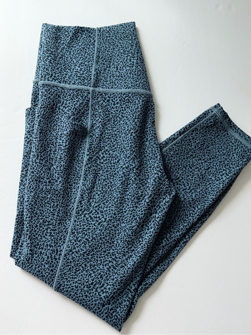 Athleta Blue Leopard-Print High-Waist Leggings